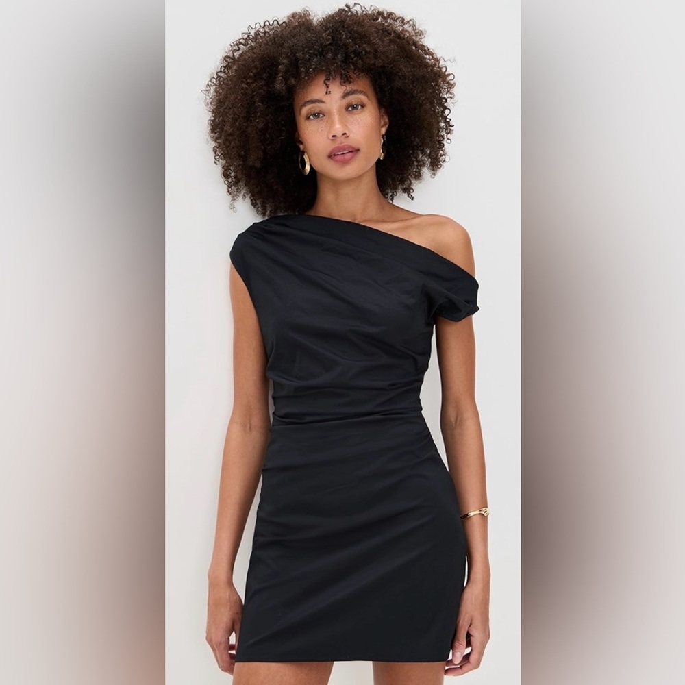 Zara One-Shoulder Black Mini Dress